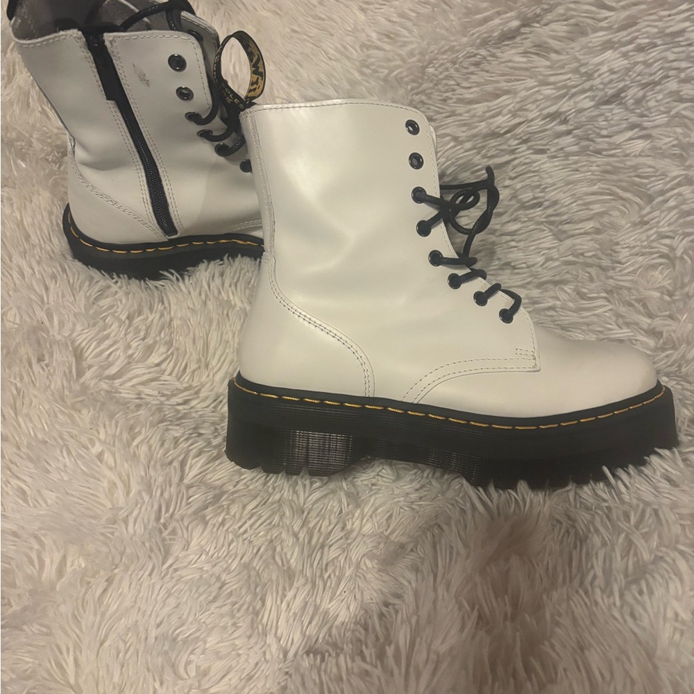 Dr. Martens White Leather Combat Boots